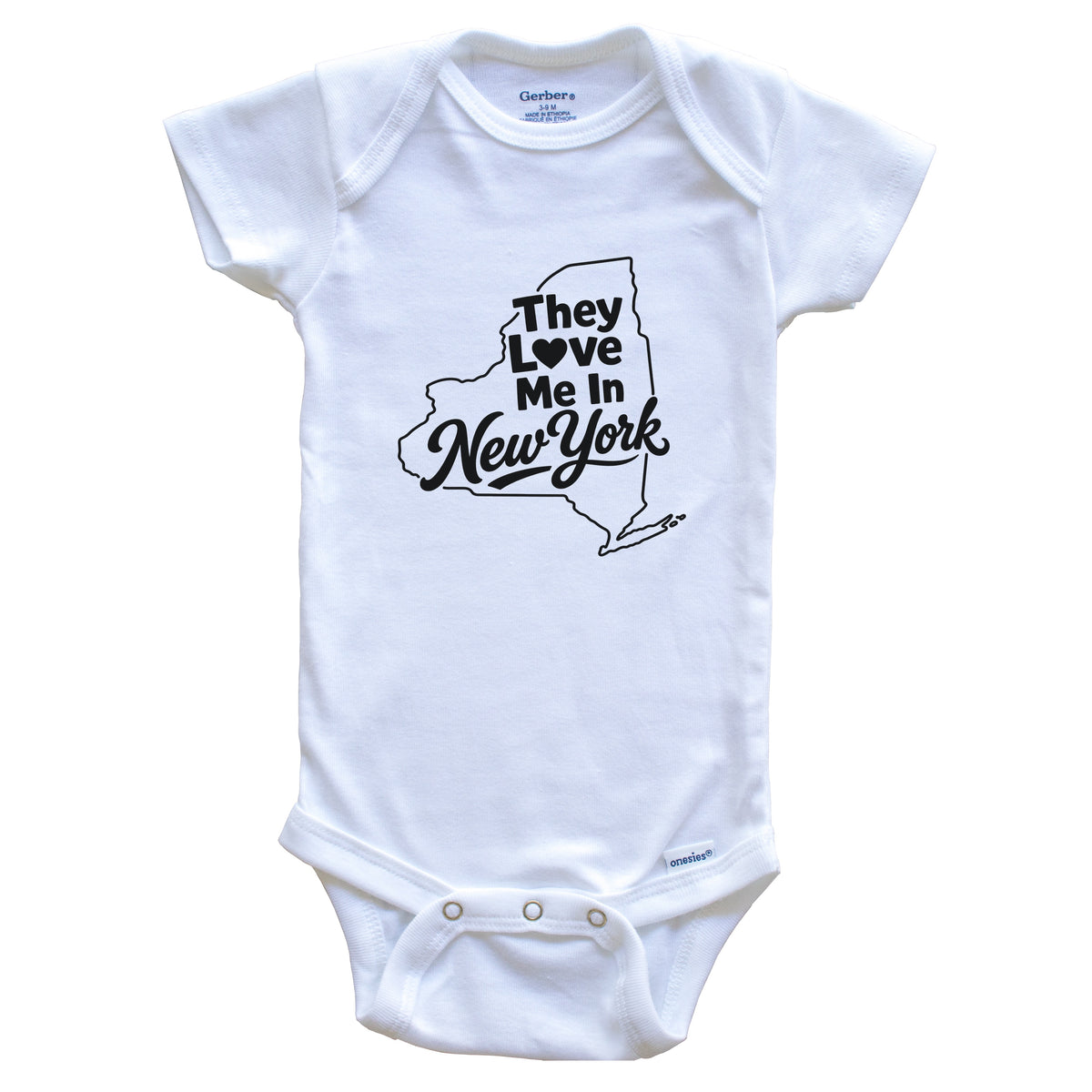 They Love Me In New York Funny Baby Bodysuit