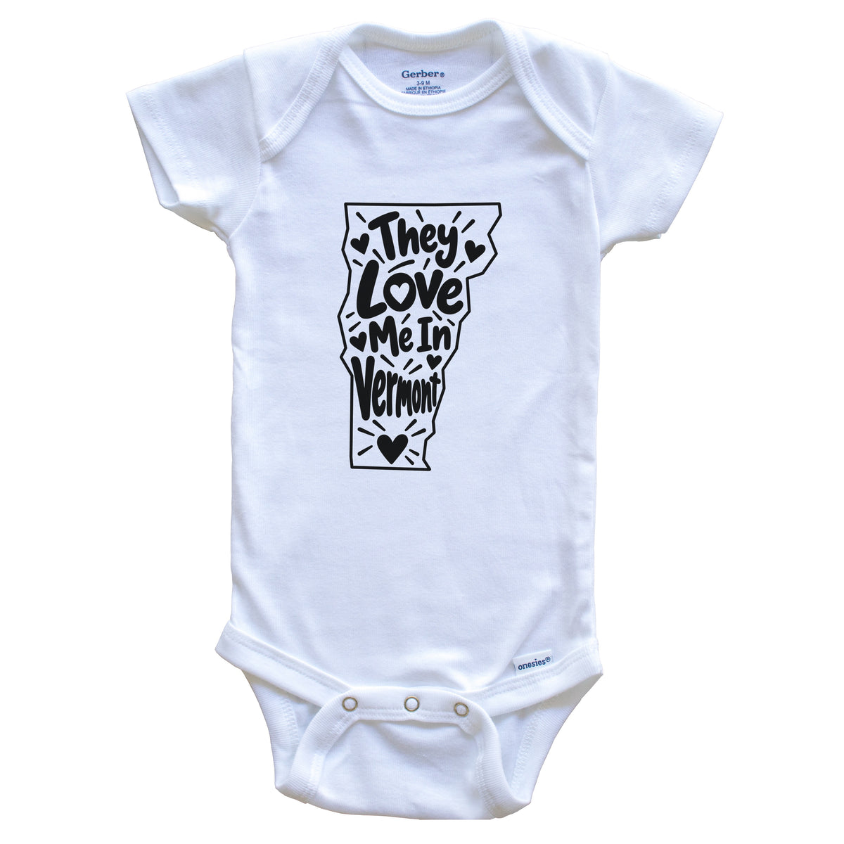 They Love Me In Vermont Funny Baby Bodysuit