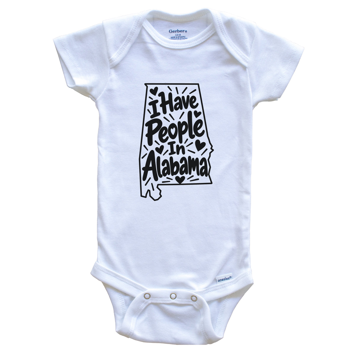 I Have People In Alabama Cute State Silhouette Baby Bodysuit