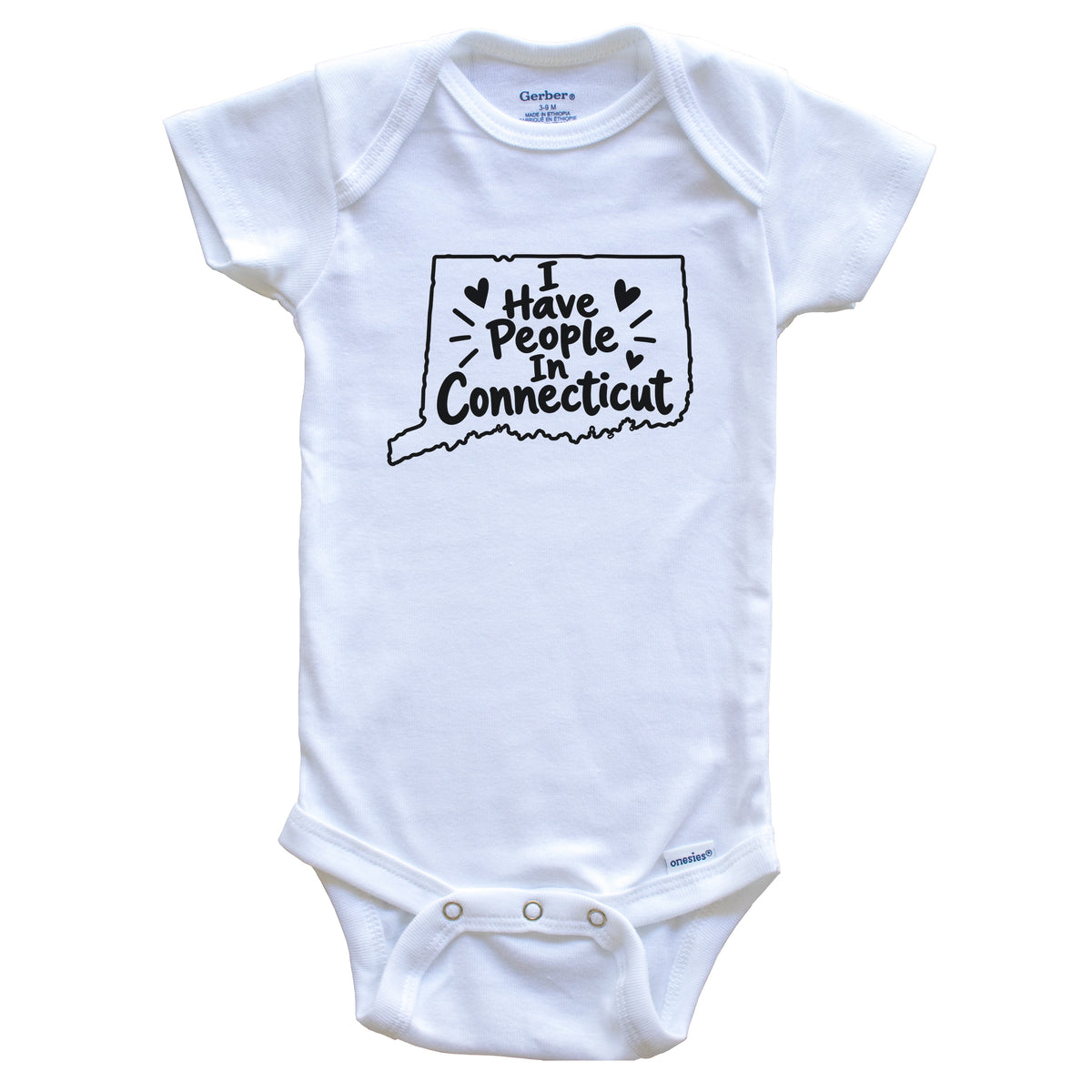 I Have People In Connecticut Cute State Silhouette Baby Bodysuit