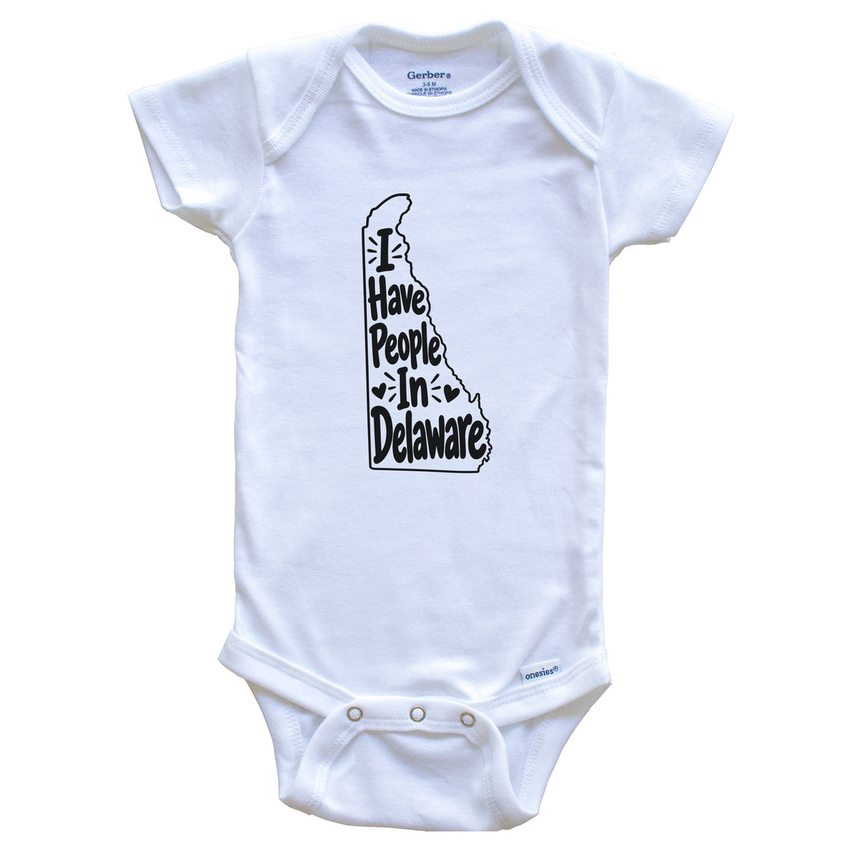 I Have People In Delaware Cute State Silhouette Baby Bodysuit