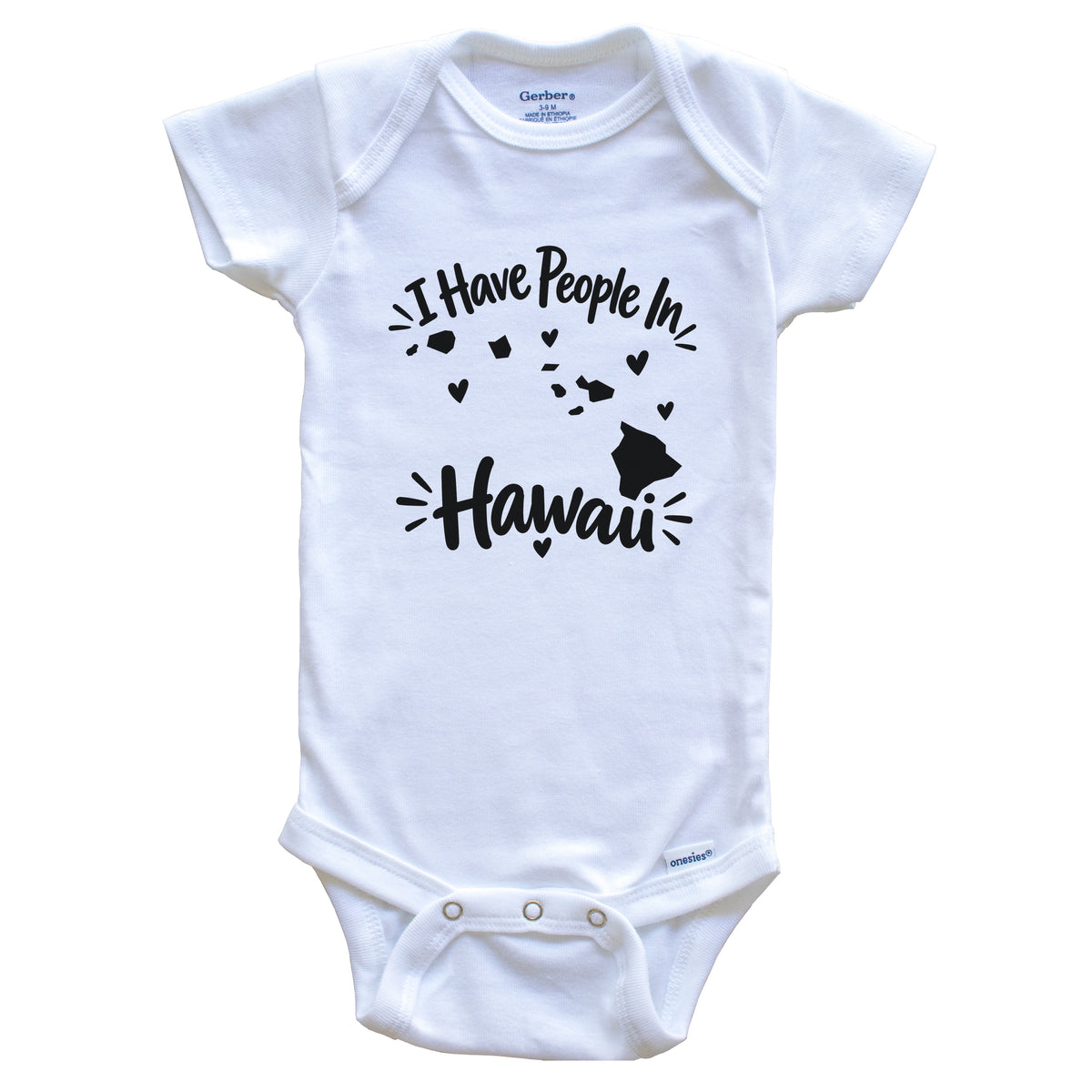 I Have People In Hawaii Cute State Silhouette Baby Bodysuit