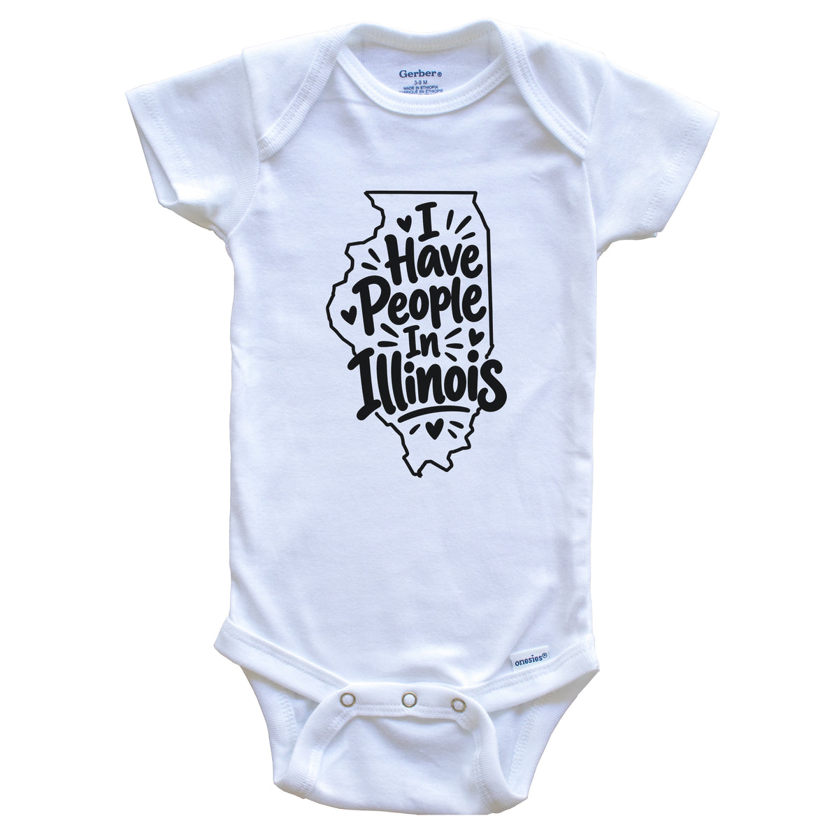 I Have People In Illinois Cute State Silhouette Baby Bodysuit