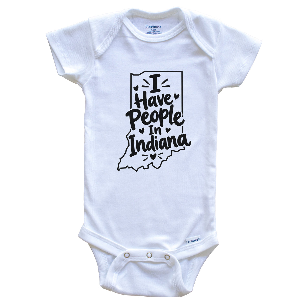 I Have People In Indiana Cute State Silhouette Baby Bodysuit