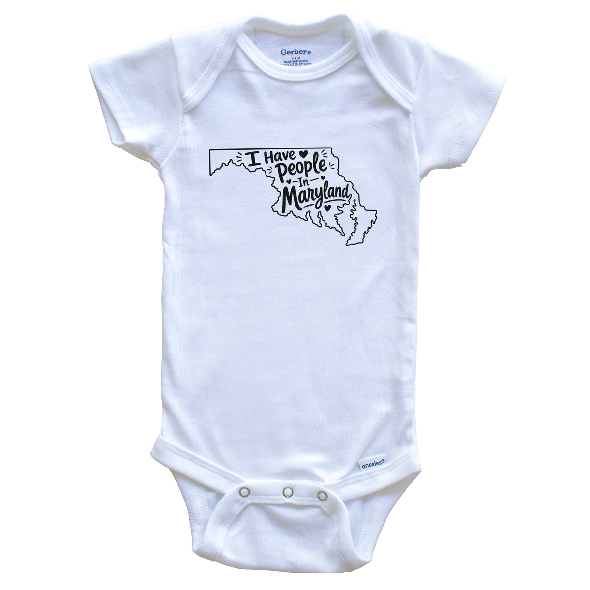 I Have People In Maryland Cute State Silhouette Baby Bodysuit