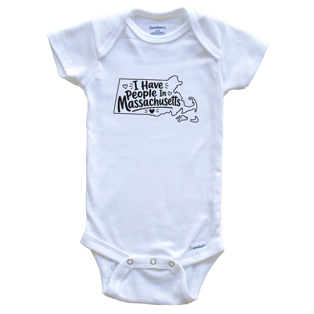 I Have People In Massachusetts Cute State Silhouette Baby Bodysuit