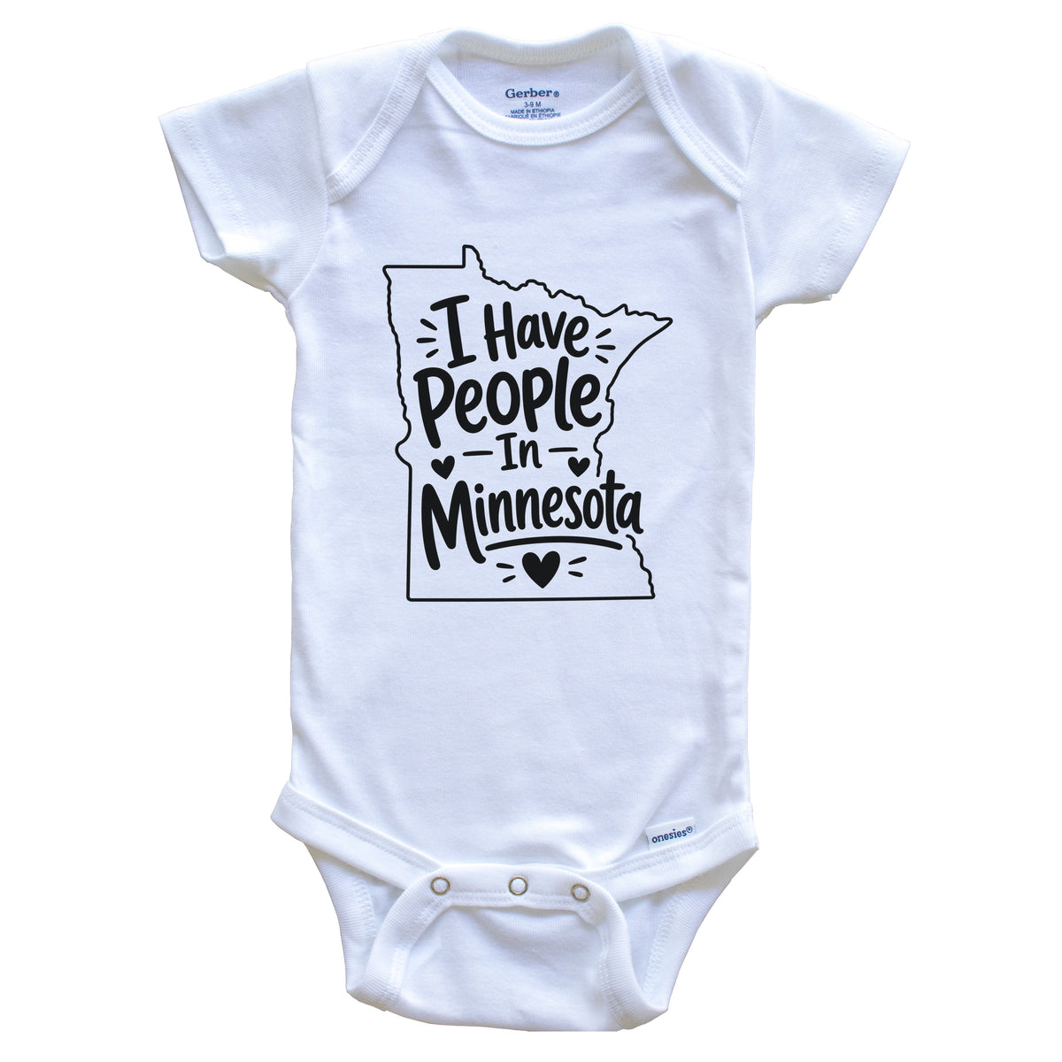 I Have People In Minnesota Cute State Silhouette Baby Bodysuit