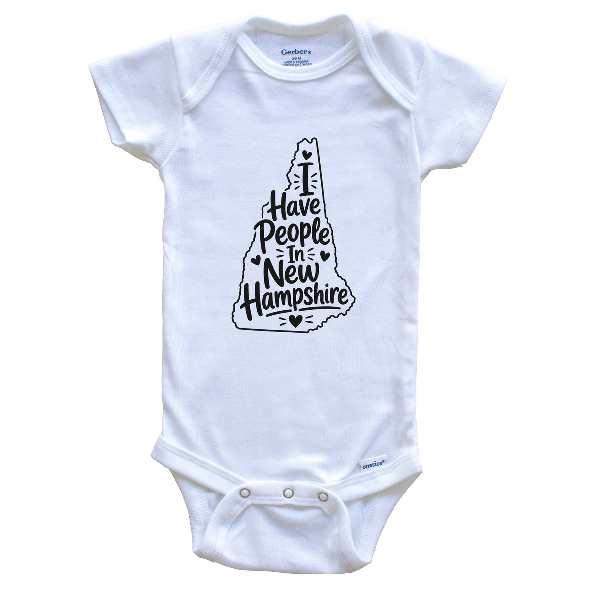 I Have People In New Hampshire Cute State Silhouette Baby Bodysuit