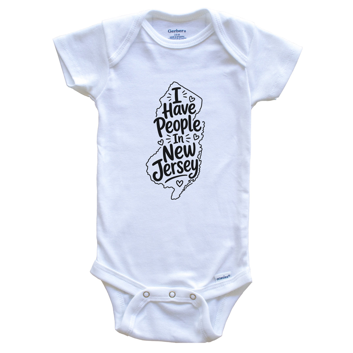 I Have People In New Jersey Cute State Silhouette Baby Bodysuit