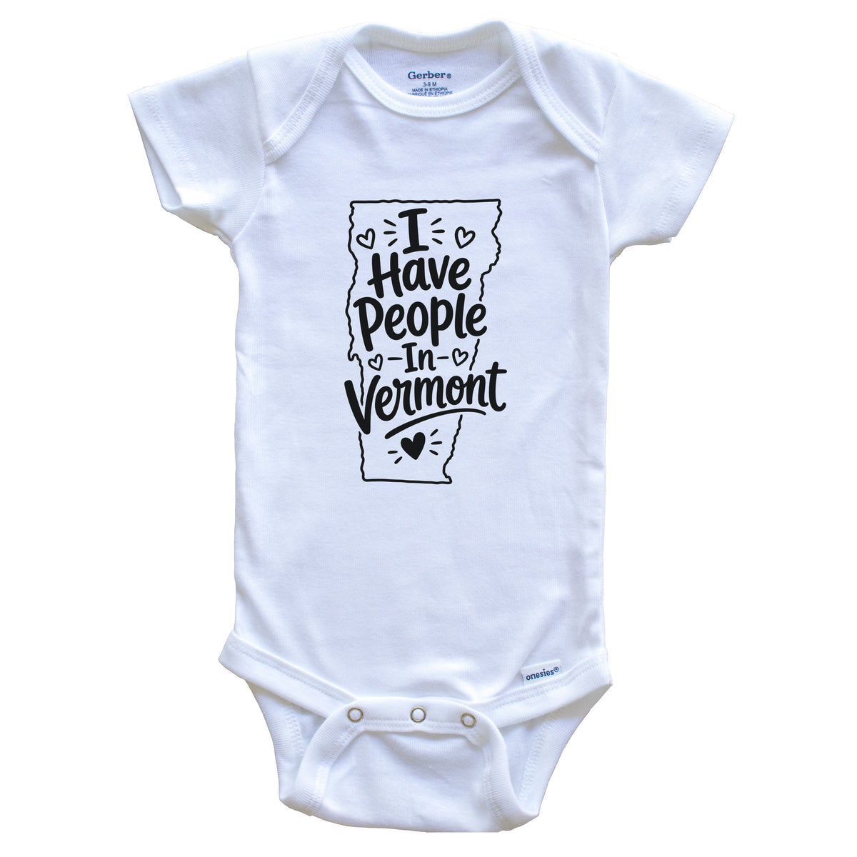 I Have People In Vermont Cute State Silhouette Baby Bodysuit
