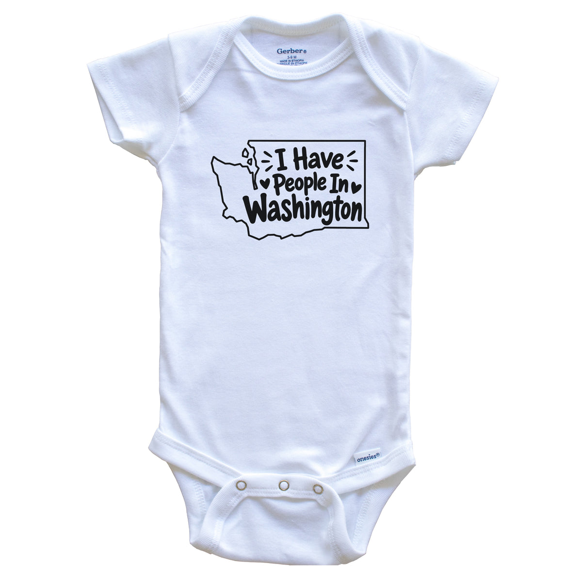 I Have People In Washington Cute State Silhouette Baby Bodysuit