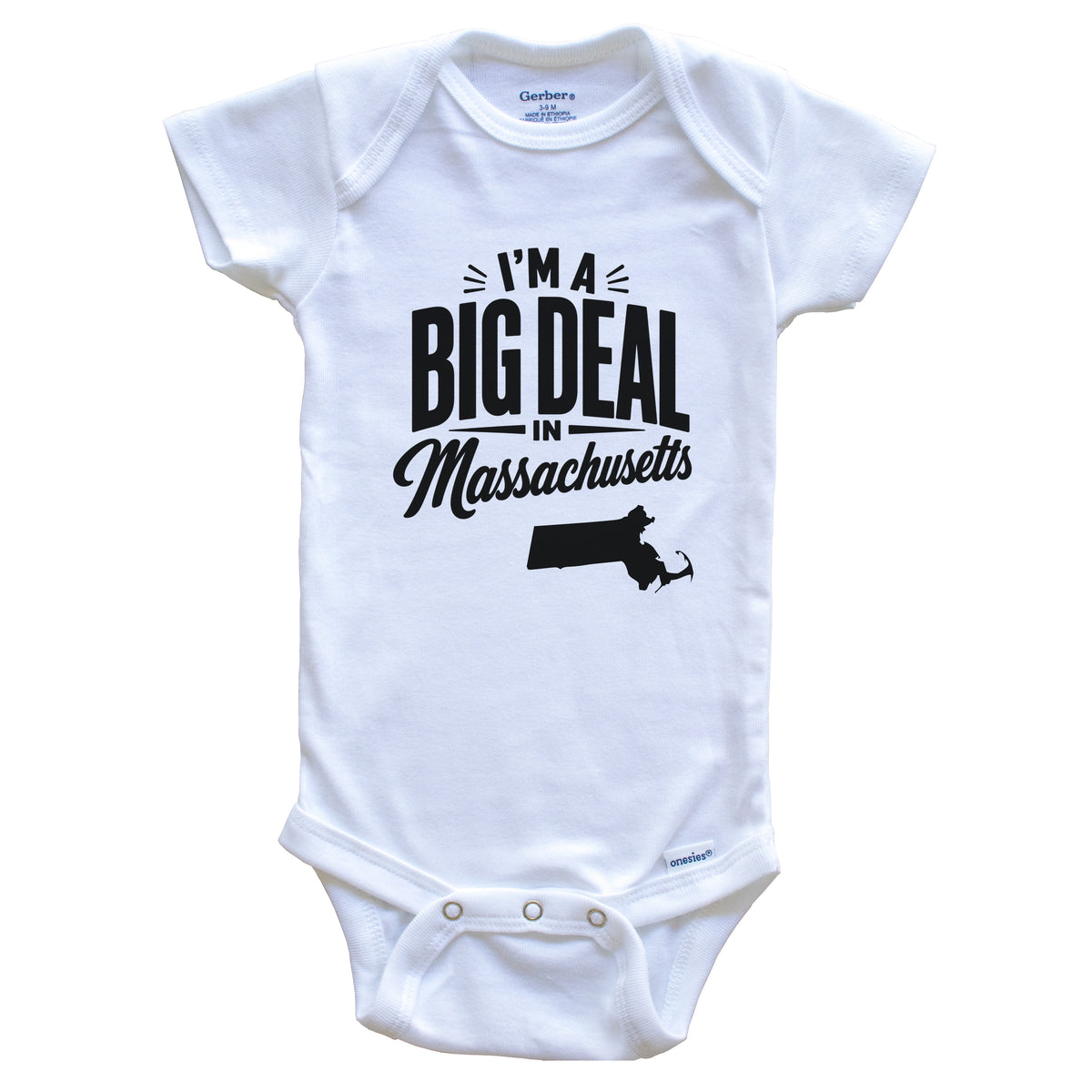 I'm A Big Deal In Massachusetts Funny Saying Baby Bodysuit
