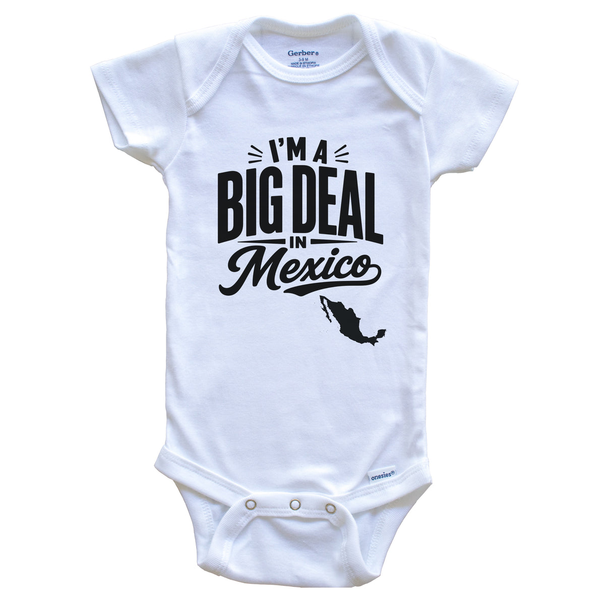 I'm A Big Deal In Mexico Cute Country Silhouette Baby Bodysuit