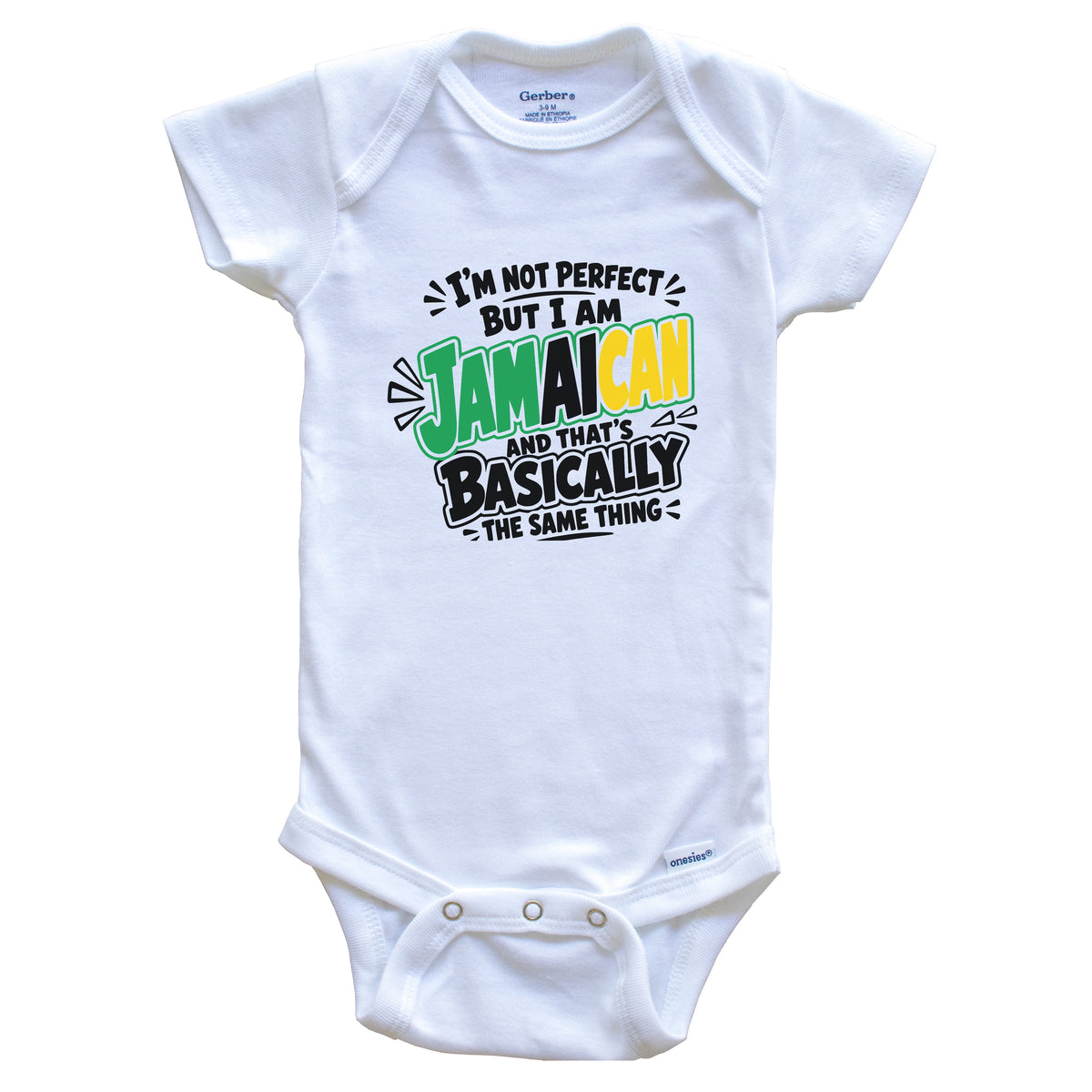 I’m Not Perfect But I Am Jamaican Funny Jamaica Pride Baby Bodysuit