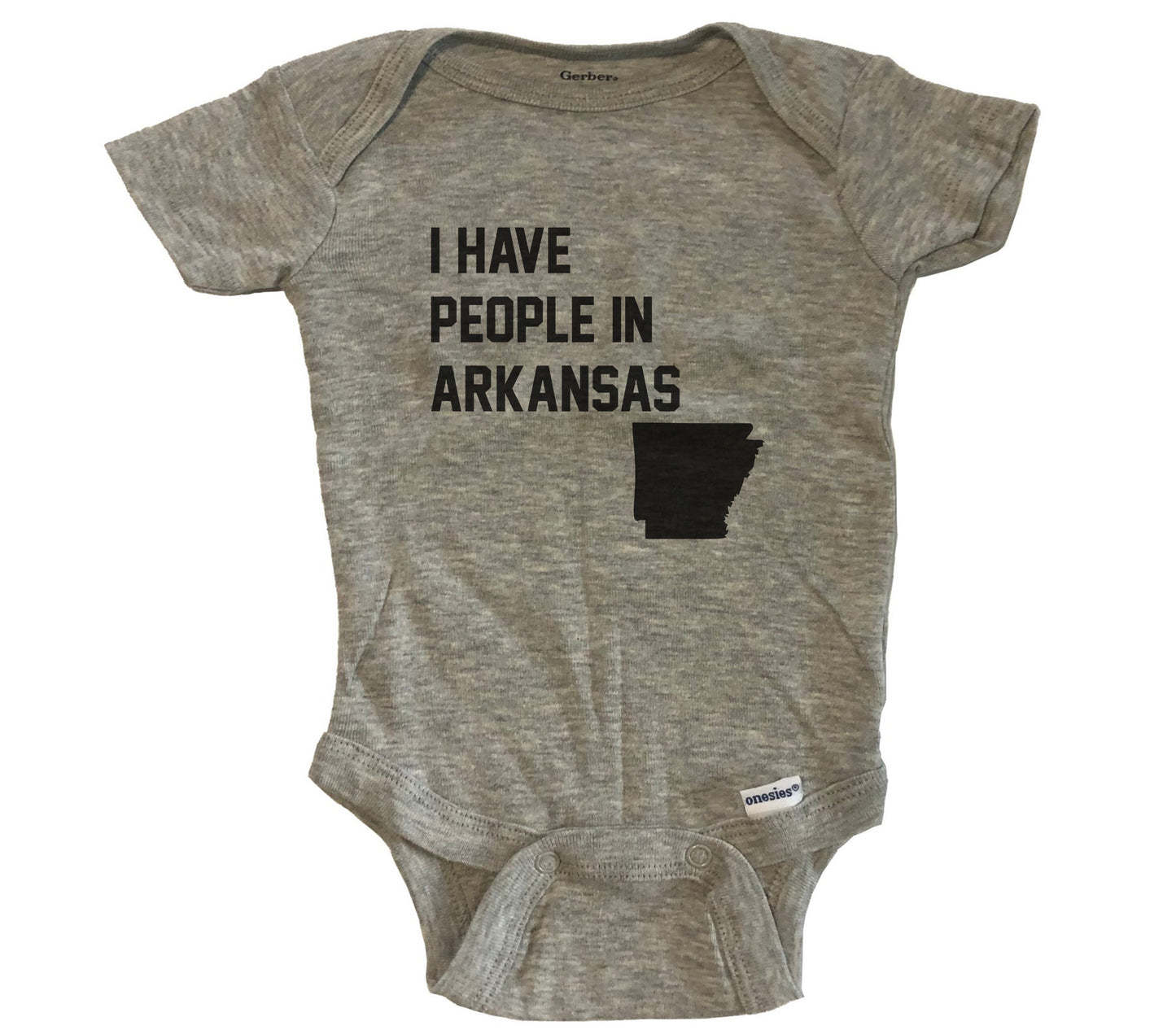I Have People In Arkansas Baby Bodysuit - Grey