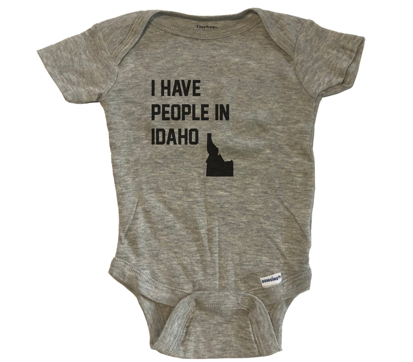 I Have People In Idaho Baby Bodysuit - Grey