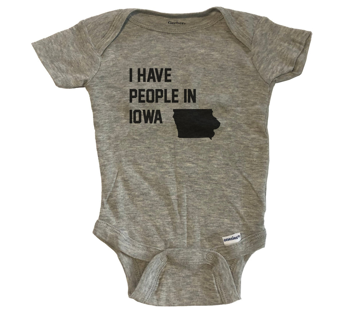 I Have People In Iowa Baby Bodysuit - Grey