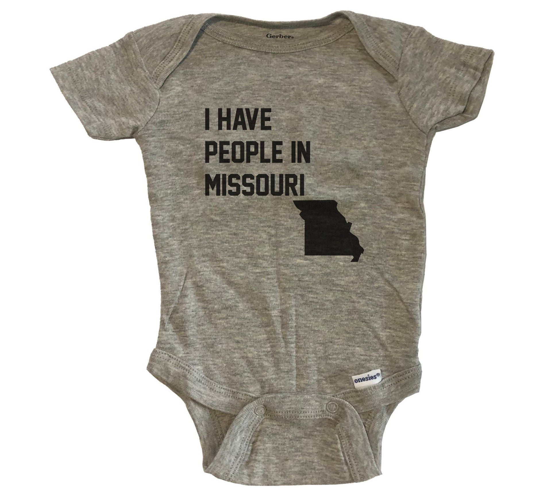 I Have People In Missouri Baby Bodysuit - Grey