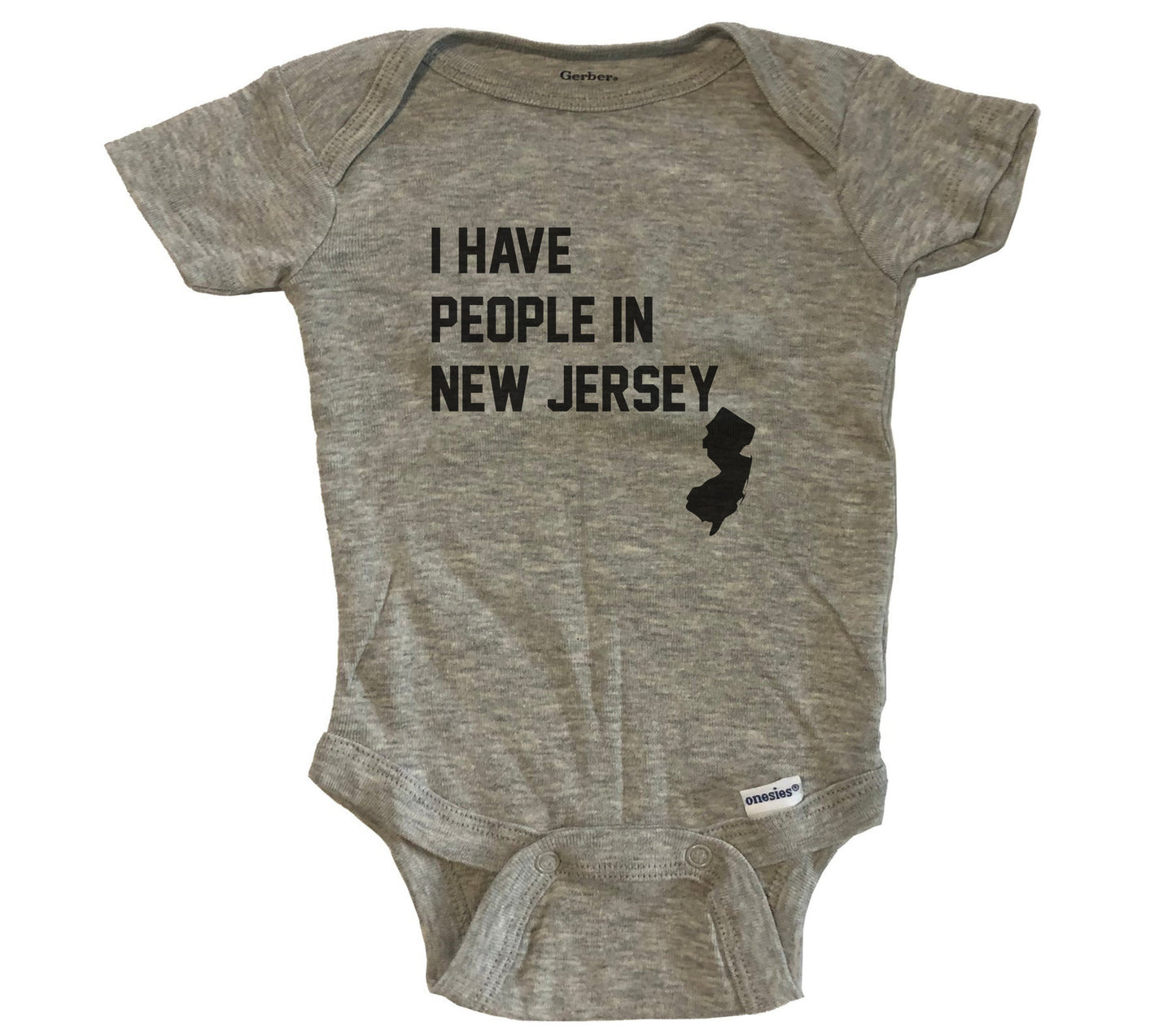 I Have People In New Jersey Baby Bodysuit - Grey