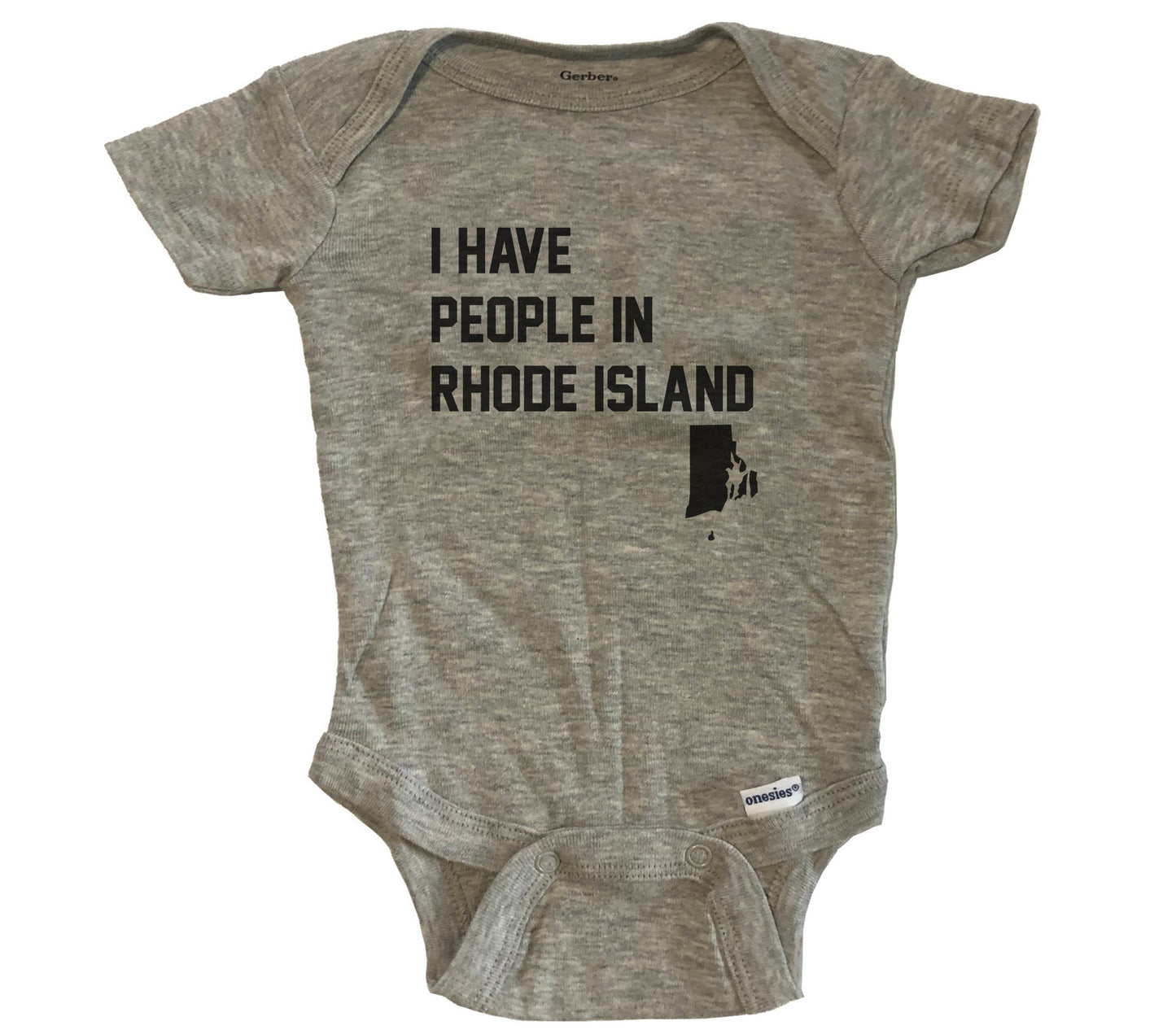 I Have People In Rhode Island Baby Bodysuit - Grey