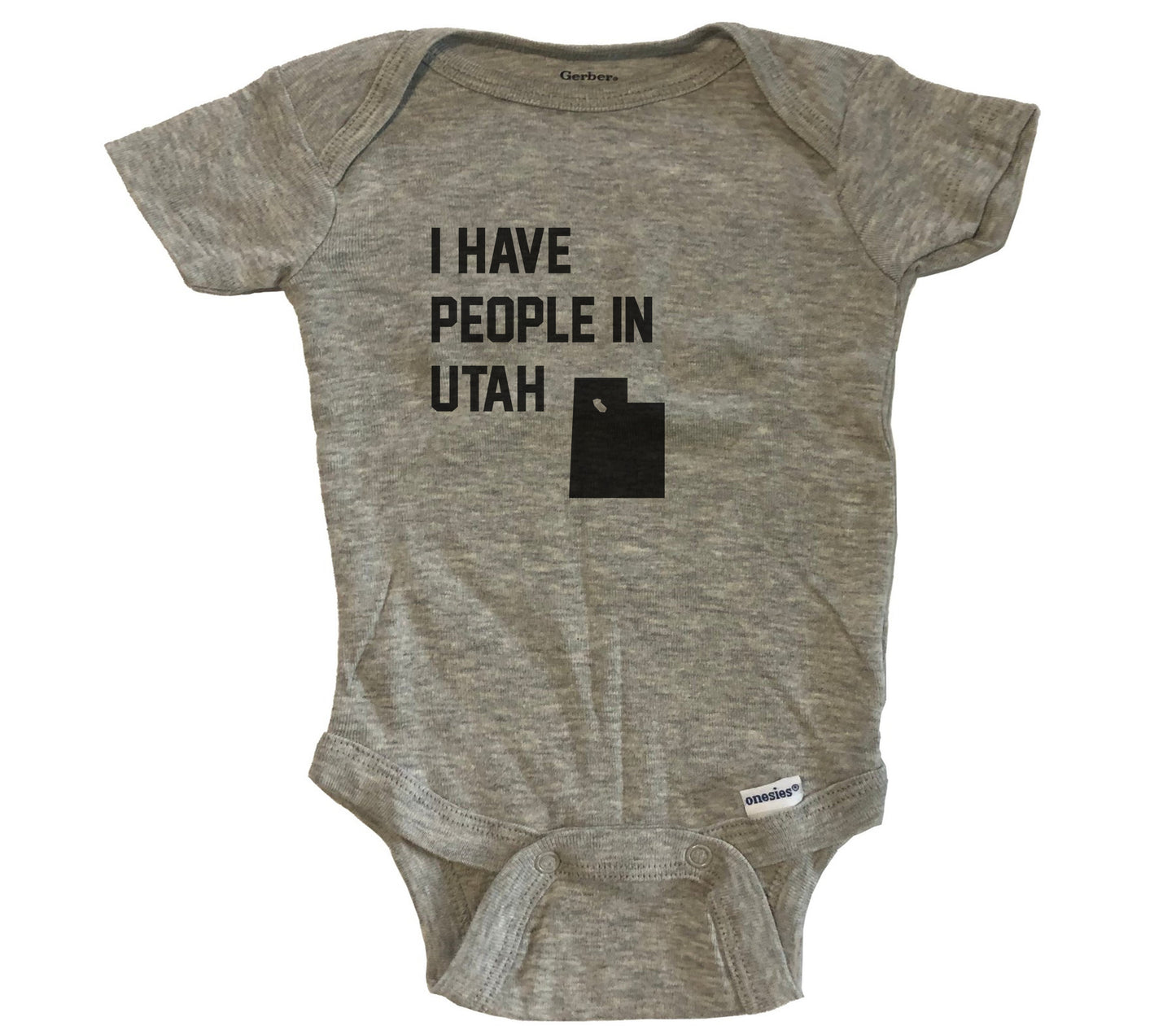 I Have People In Utah Baby Bodysuit - Grey