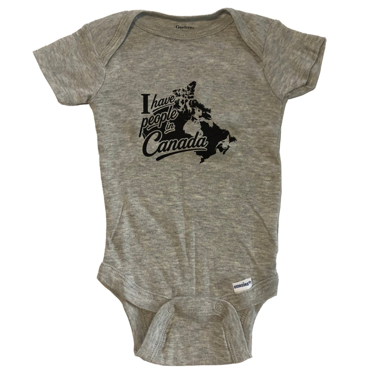 I Have People In Canada Country Silhouette Baby Bodysuit - Grey