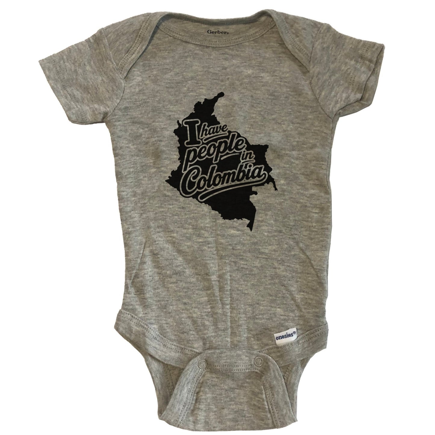 I Have People In Colombia Country Silhouette Baby Bodysuit - Grey
