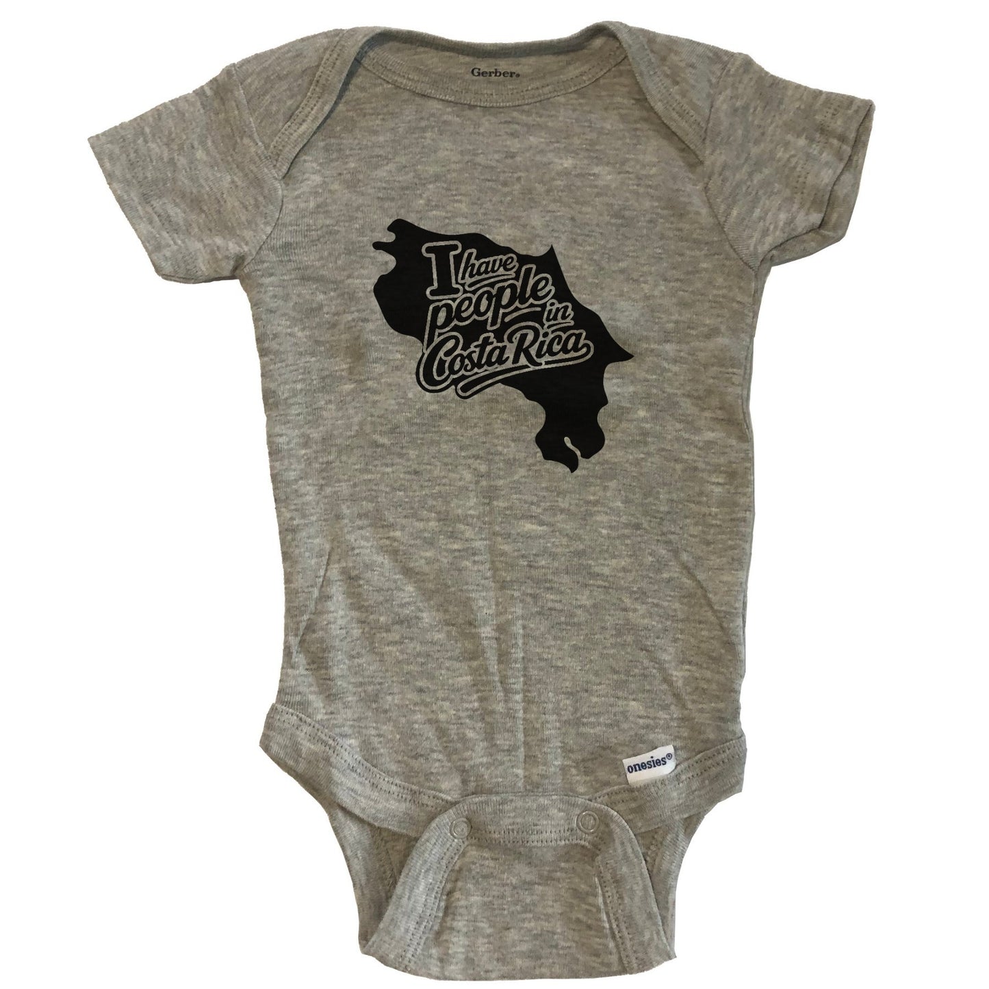 I Have People In Costa Rica Country Silhouette Baby Bodysuit - Grey