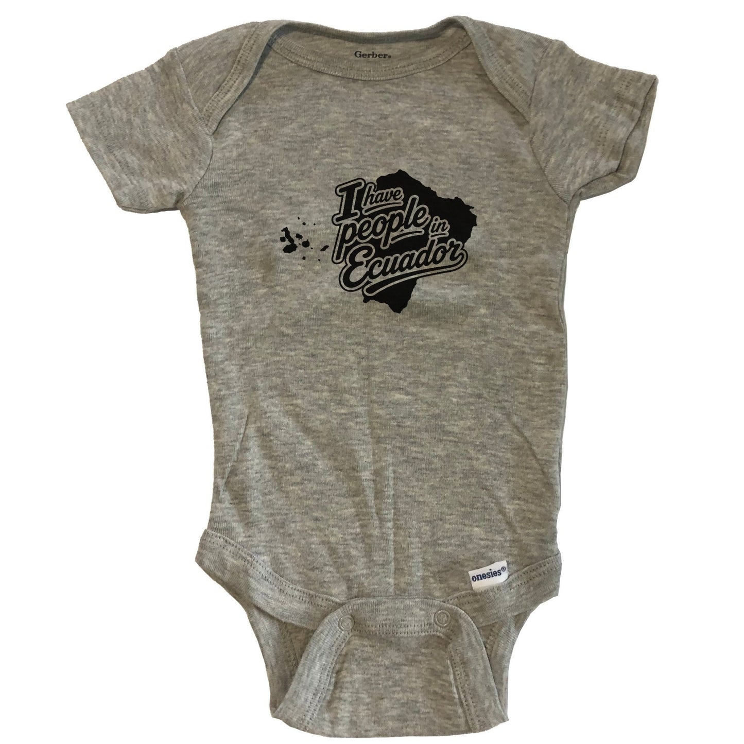 I Have People In Ecuador Country Silhouette Baby Bodysuit - Grey