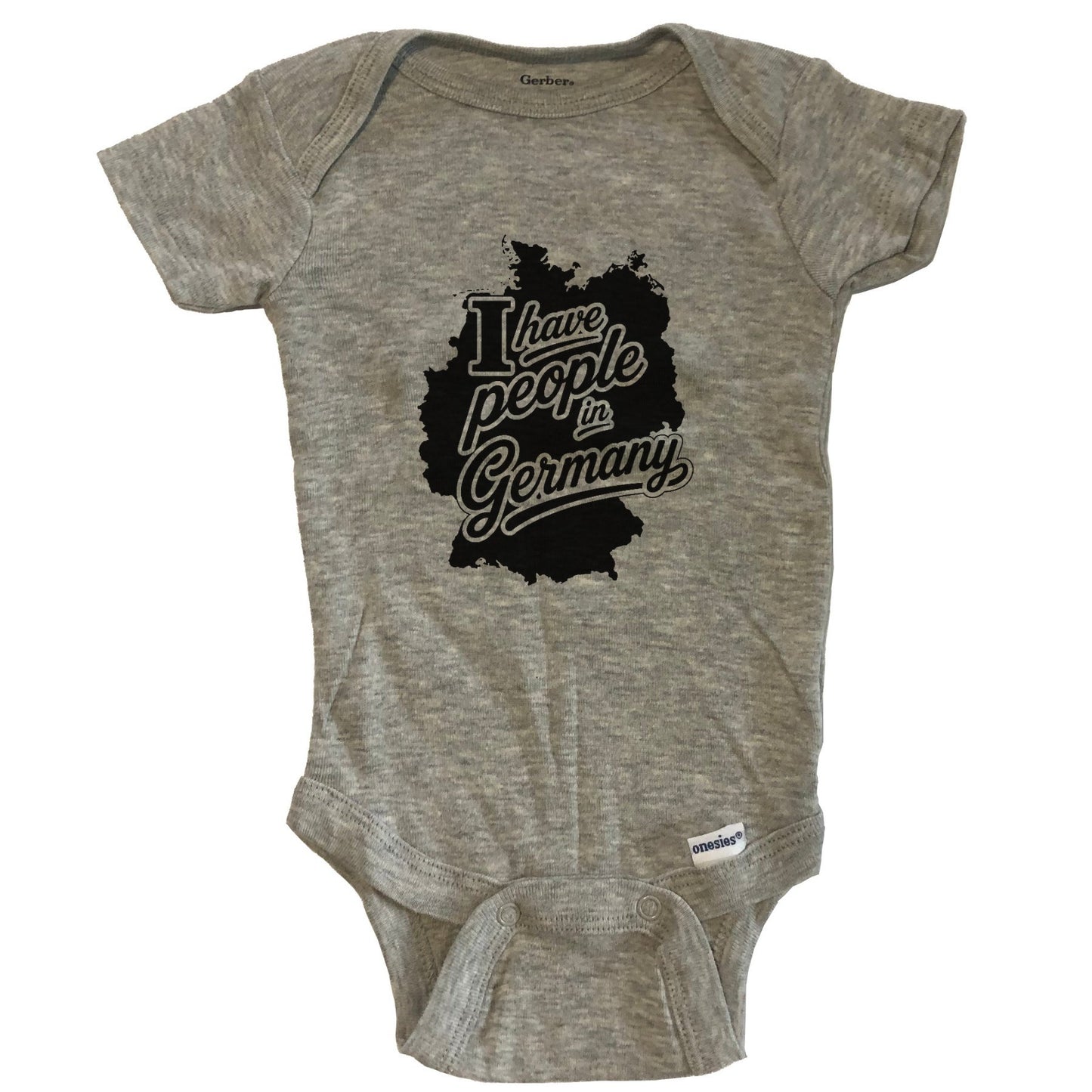 I Have People In Germany Country Silhouette Baby Bodysuit - Grey