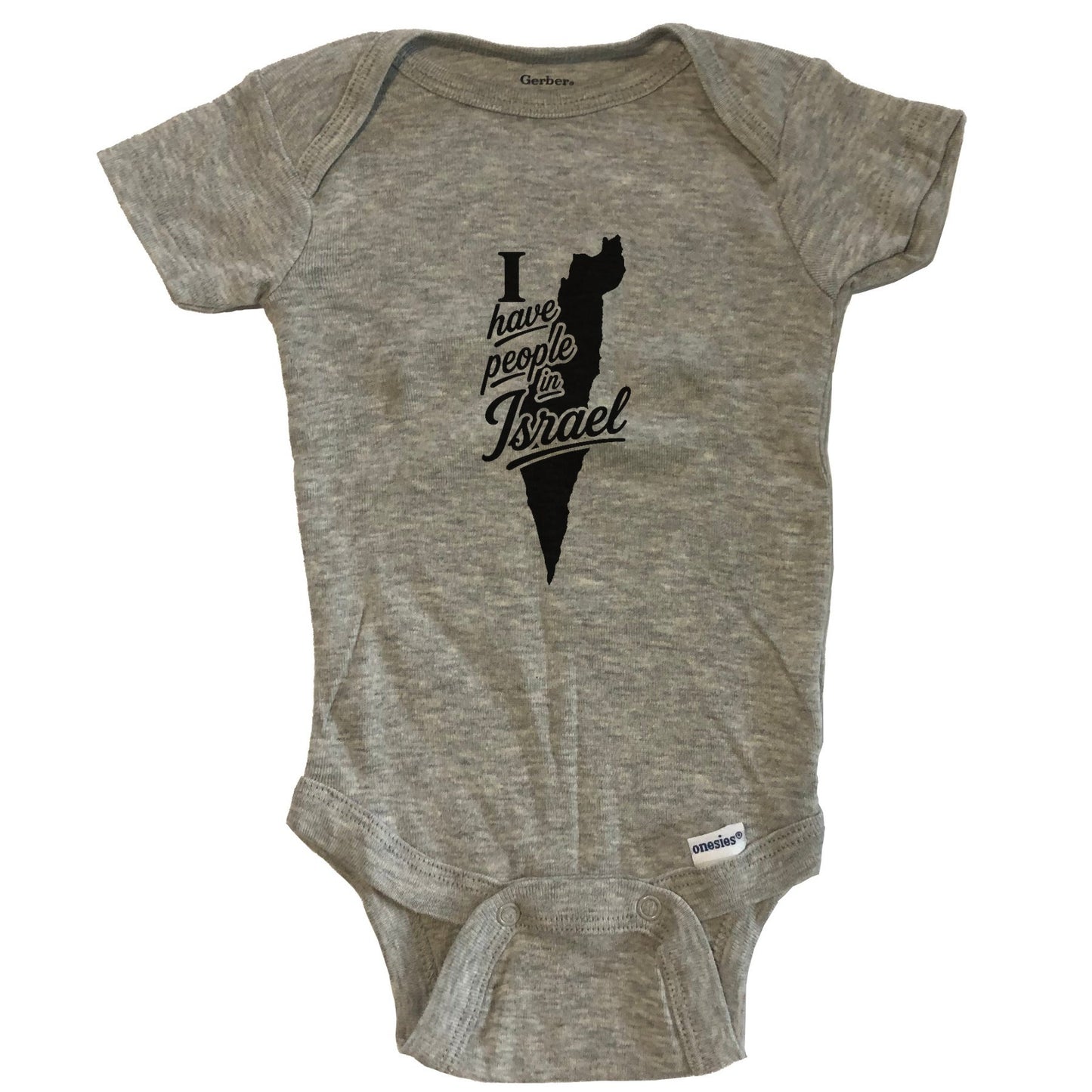 I Have People In Israel Country Silhouette Baby Bodysuit - Grey