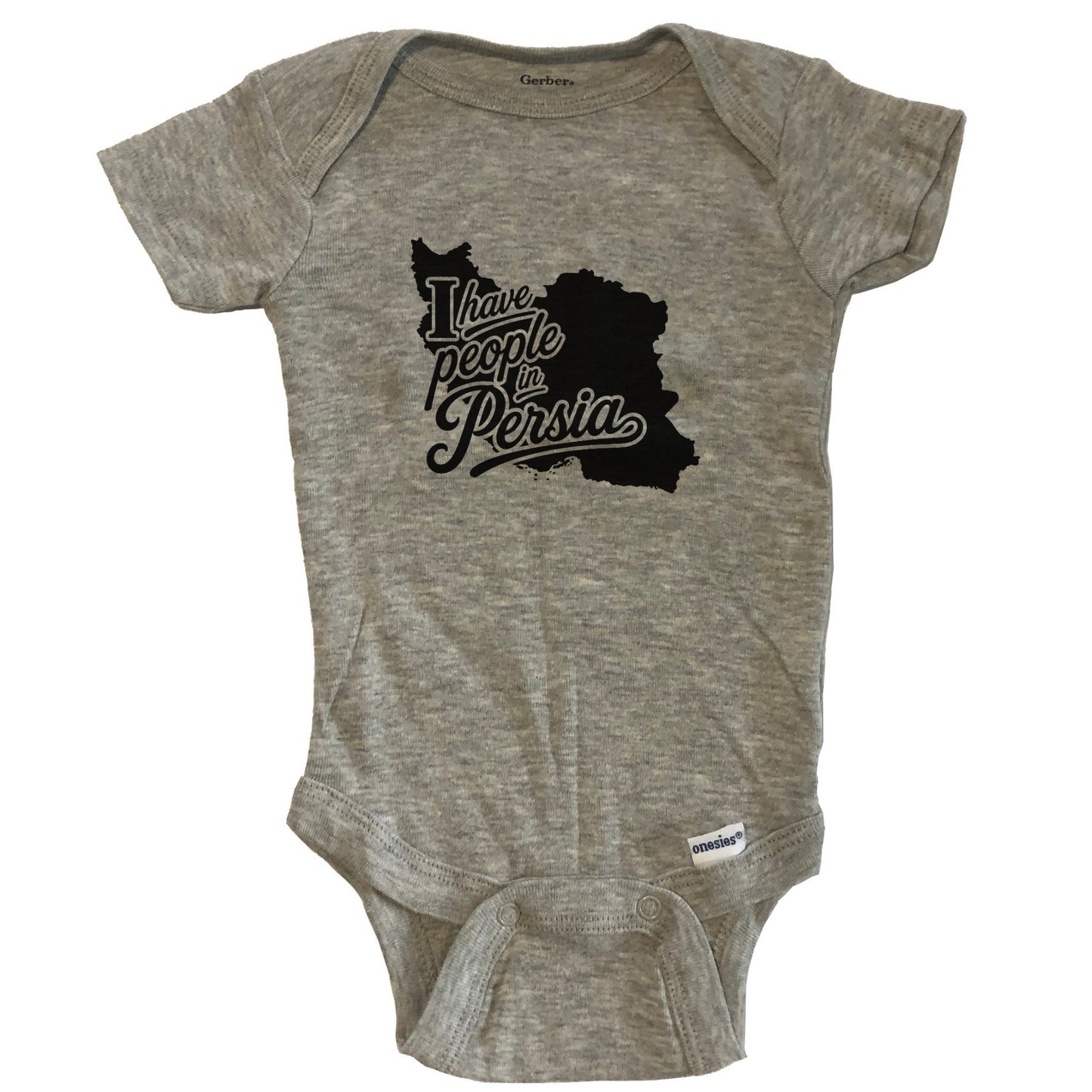 I Have People In Persia Country Silhouette Baby Bodysuit - Grey