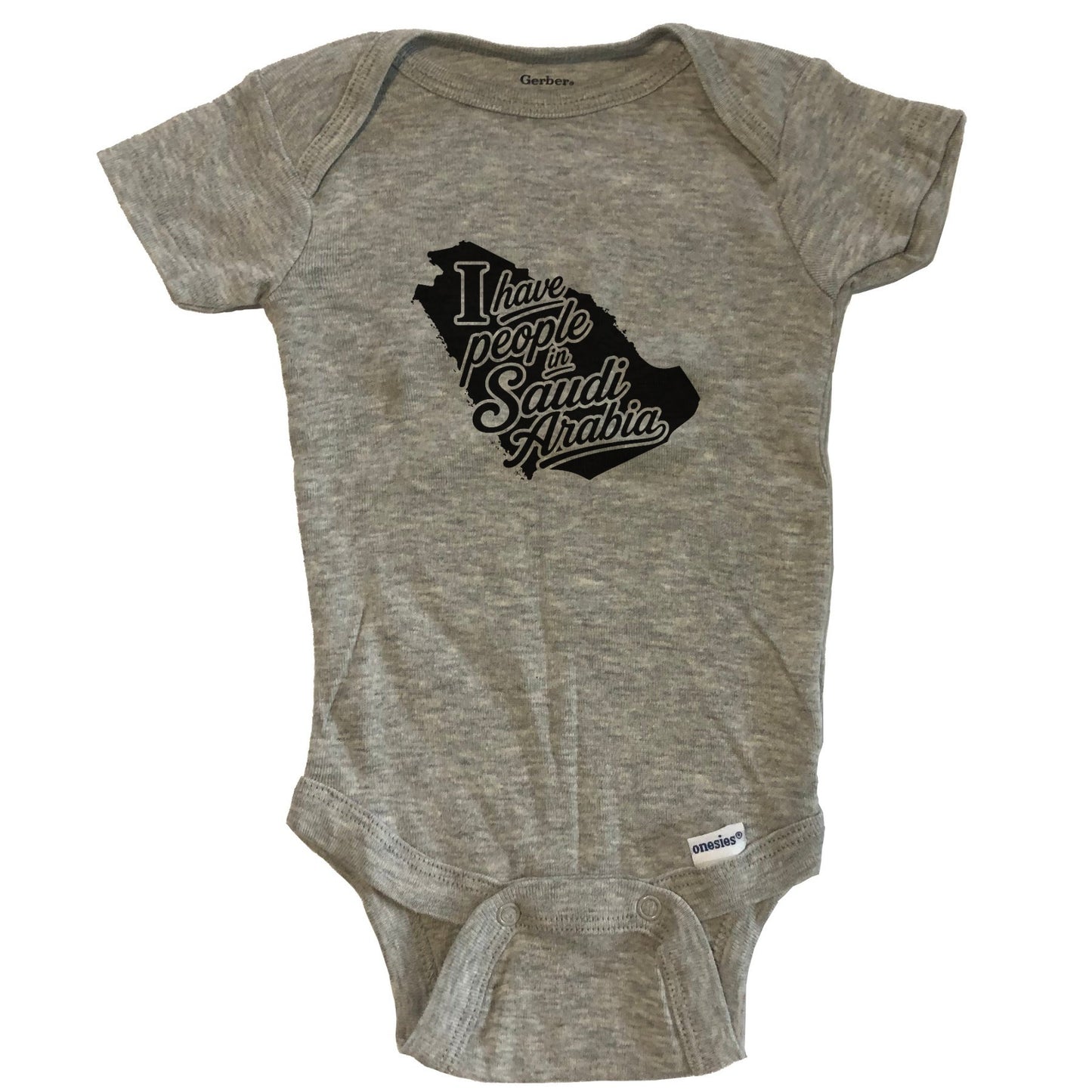I Have People In Saudi Arabia Country Silhouette Baby Bodysuit - Grey
