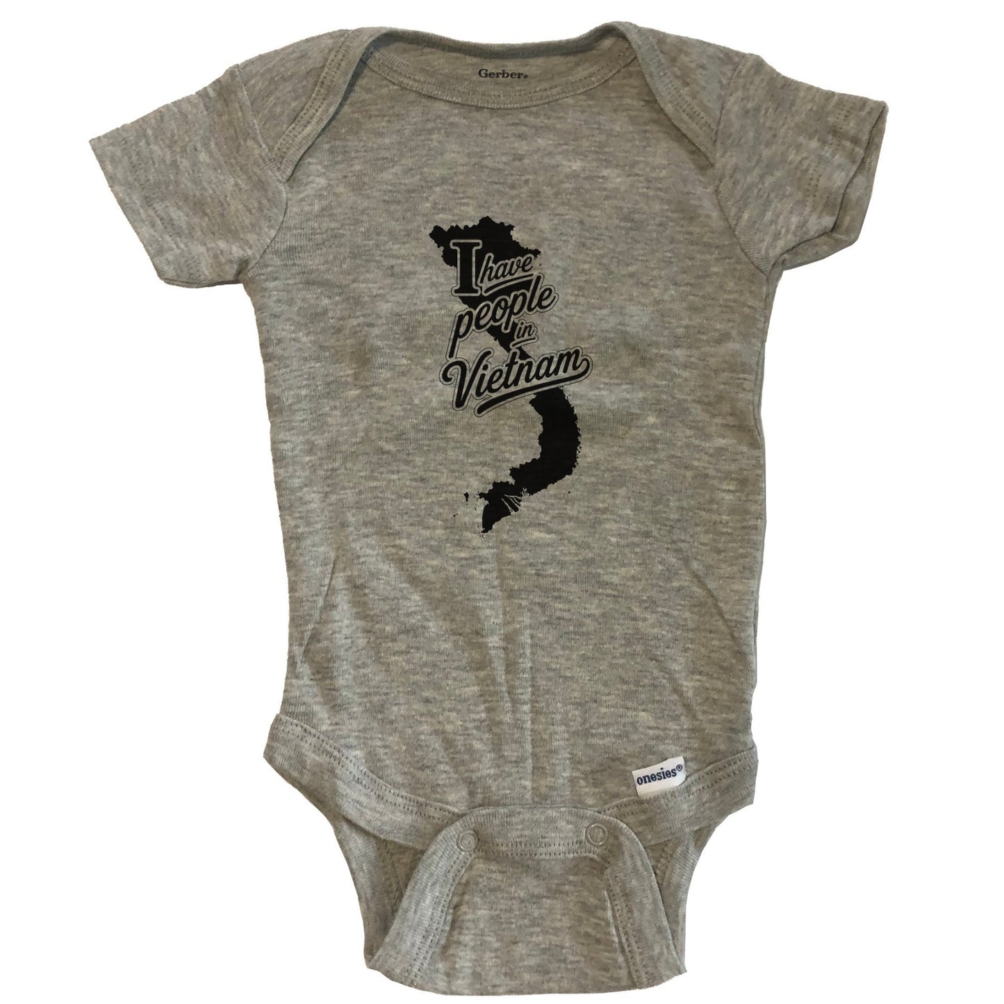 I Have People In Vietnam Country Silhouette Baby Bodysuit - Grey