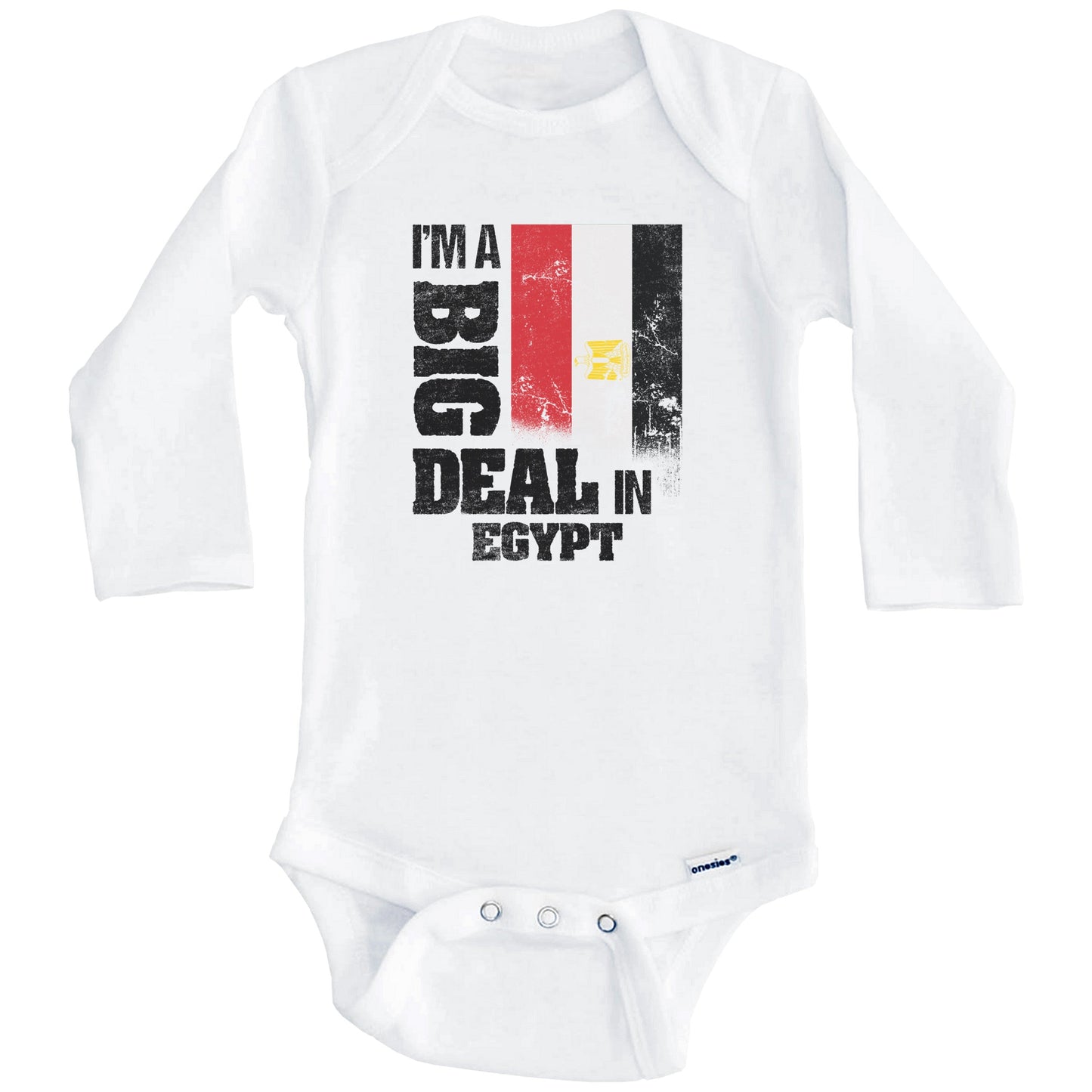 I'm A Big Deal In Egypt Funny Egyptian Flag Baby Bodysuit (Long Sleeves)