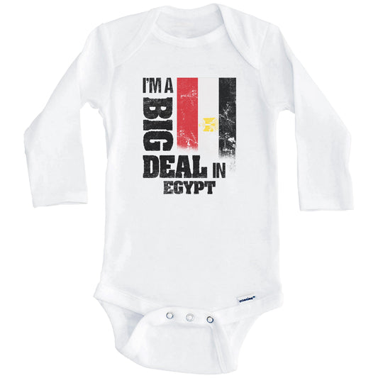 I'm A Big Deal In Egypt Funny Egyptian Flag Baby Bodysuit (Long Sleeves)