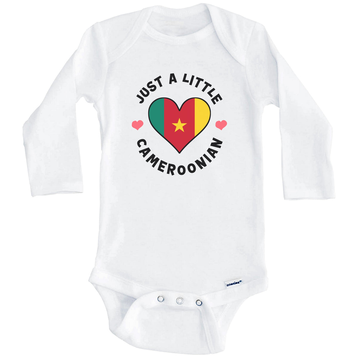 Cameroonian Flag Heart Just A Little Cameroonian Cameroon Baby Bodysuit (Long Sleeves)
