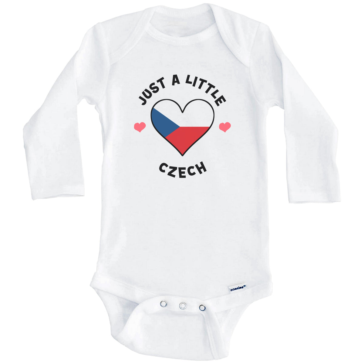 Czech Flag Heart Just A Little Czech Czech Republic Baby Bodysuit (Long Sleeves)