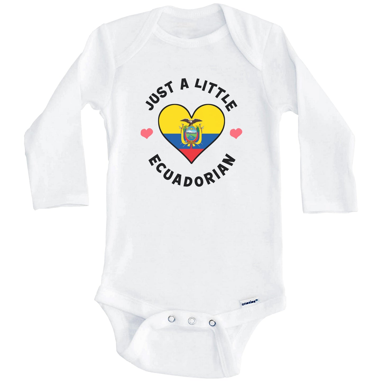 Ecuadorian Flag Heart Just A Little Ecuadorian Ecuador Baby Bodysuit (Long Sleeves)
