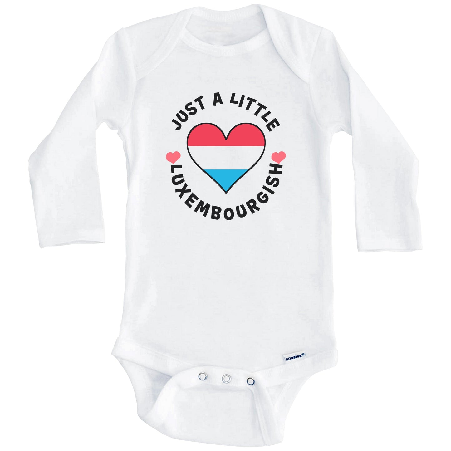 Luxembourgish Flag Heart Just A Little Luxembourgish Luxembourg Baby Bodysuit (Long Sleeves)