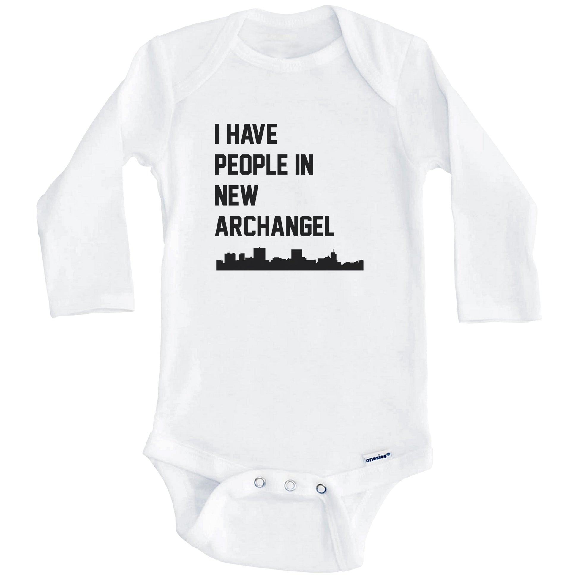 I Have People In New Archangel Alaska Skyline Baby Bodysuit (Long Sleeves)
