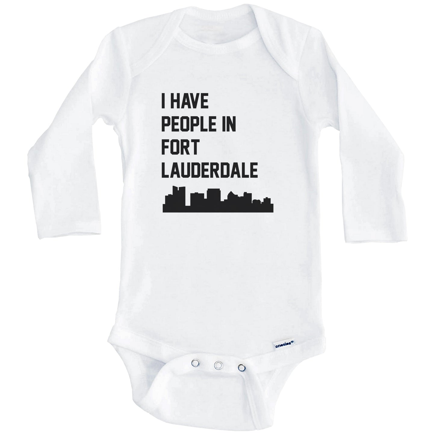 I Have People In Fort Lauderdale Florida Skyline Baby Bodysuit (Long Sleeves)
