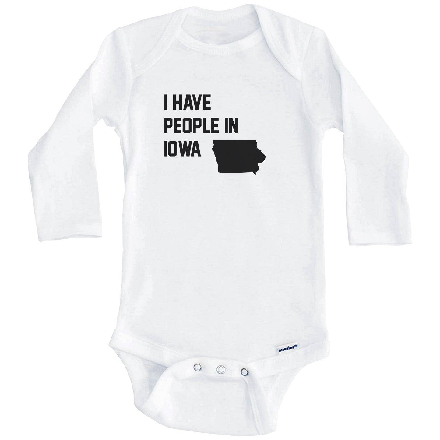 I Have People In Iowa Baby Bodysuit (Long Sleeves)