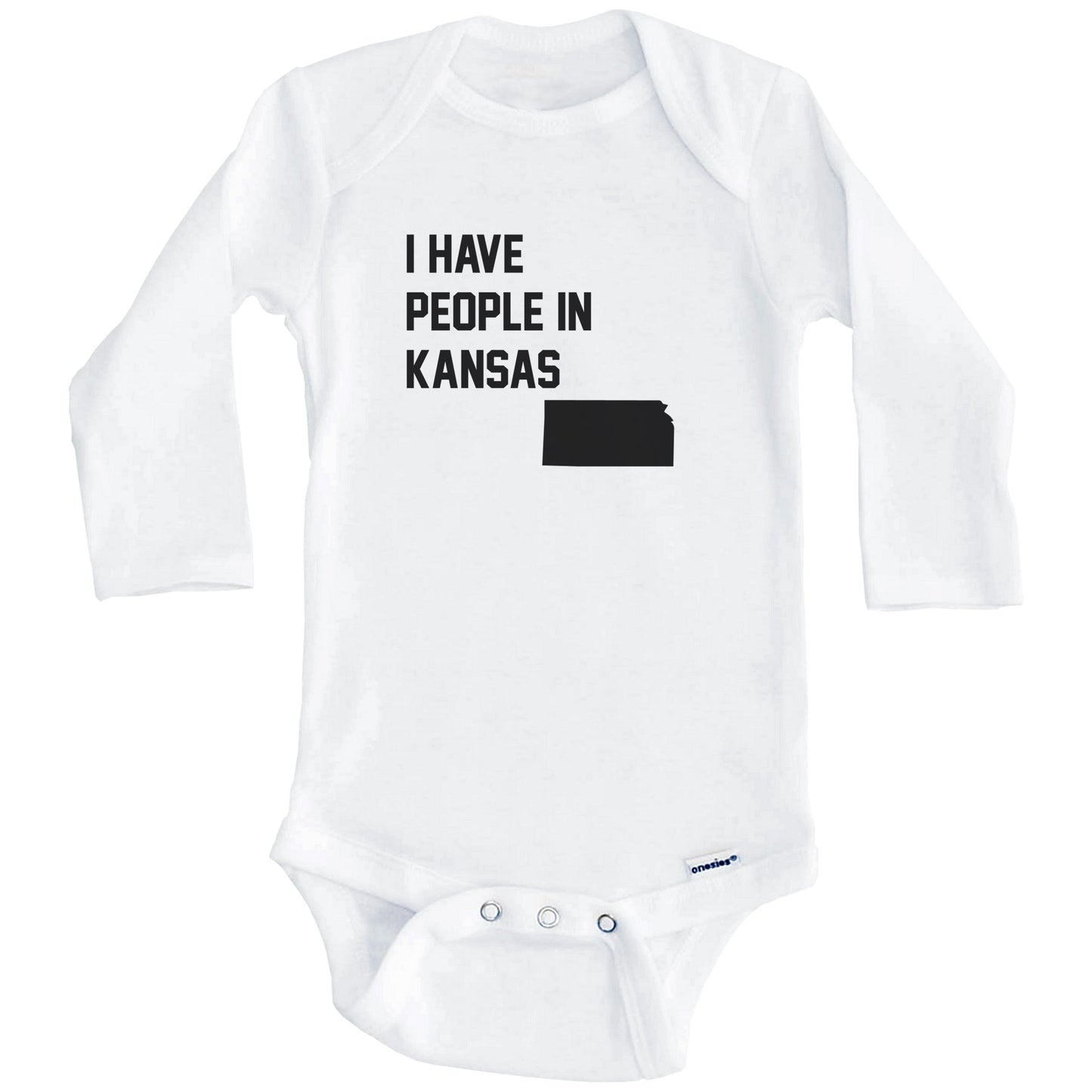 I Have People In Kansas Baby Bodysuit (Long Sleeves)