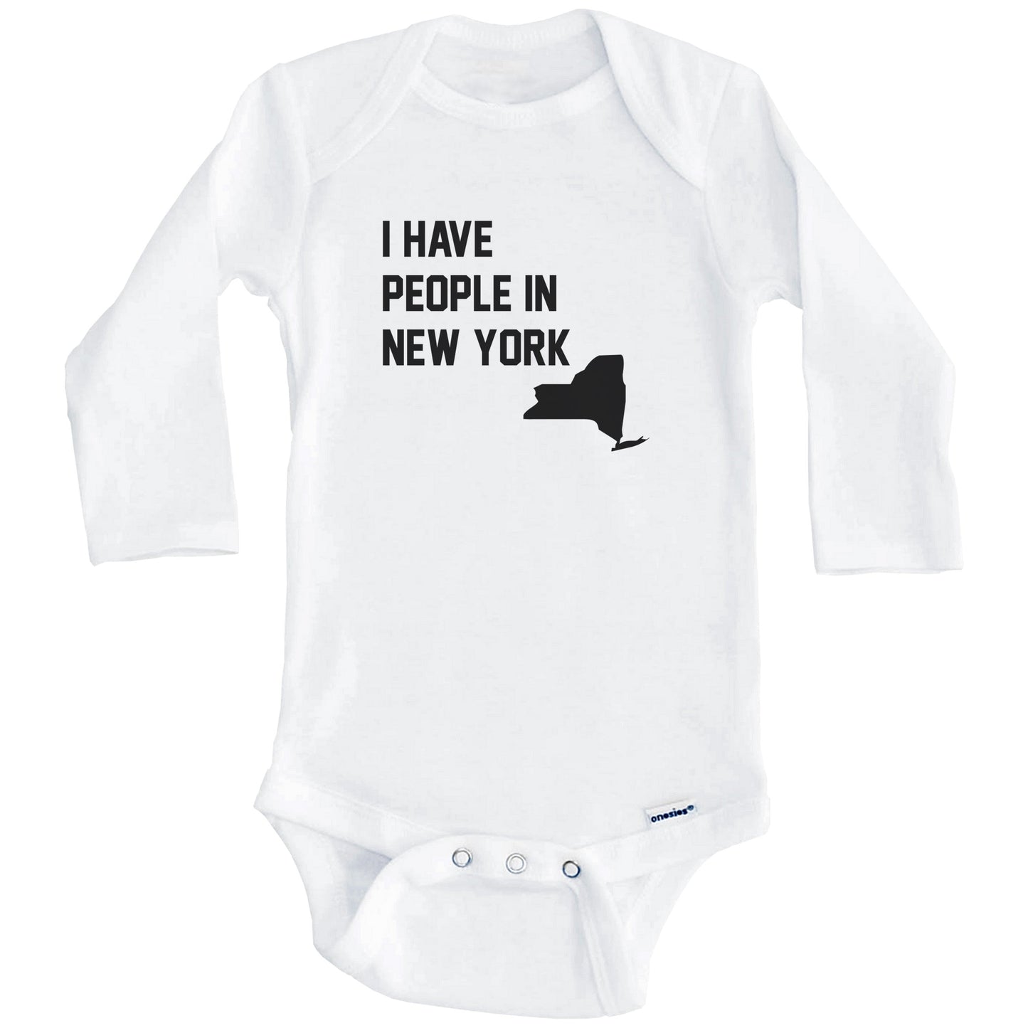 I Have People In New York Baby Bodysuit (Long Sleeves)