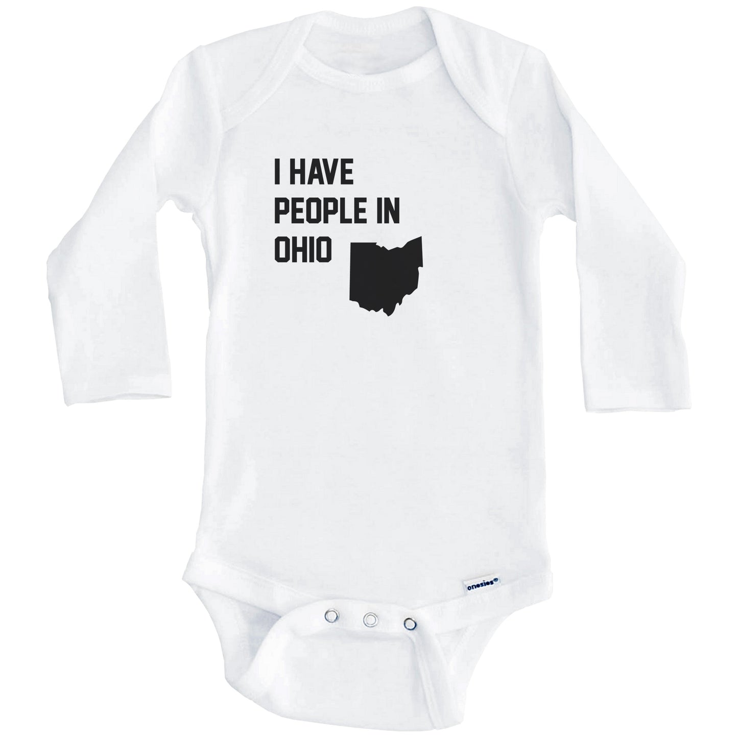 I Have People In Ohio Baby Bodysuit (Long Sleeves)
