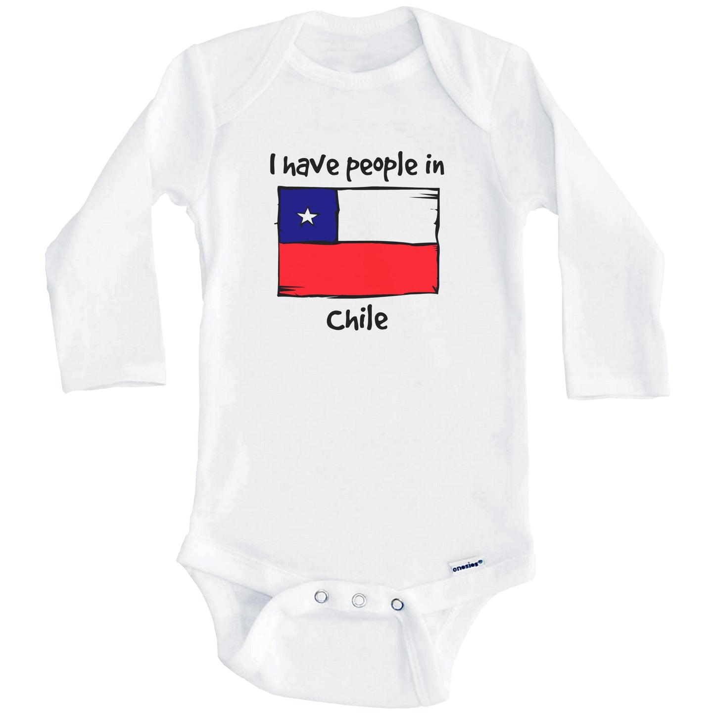 I Have People In Chile Chilean Flag Baby Bodysuit (Long Sleeves)