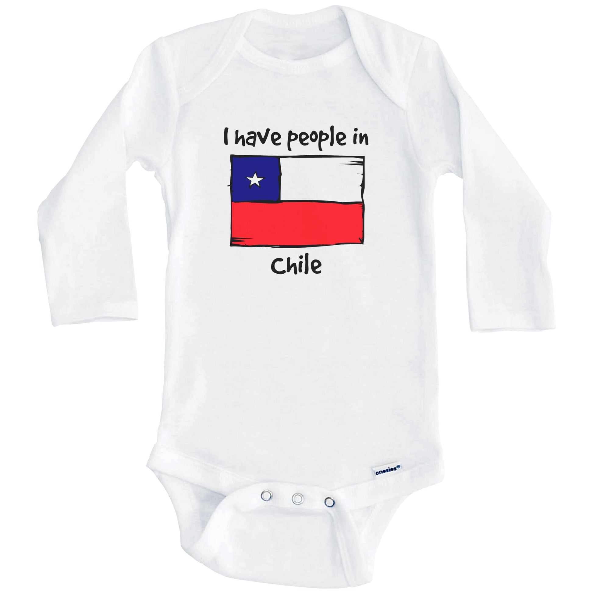 I Have People In Chile Chilean Flag Baby Bodysuit (Long Sleeves)