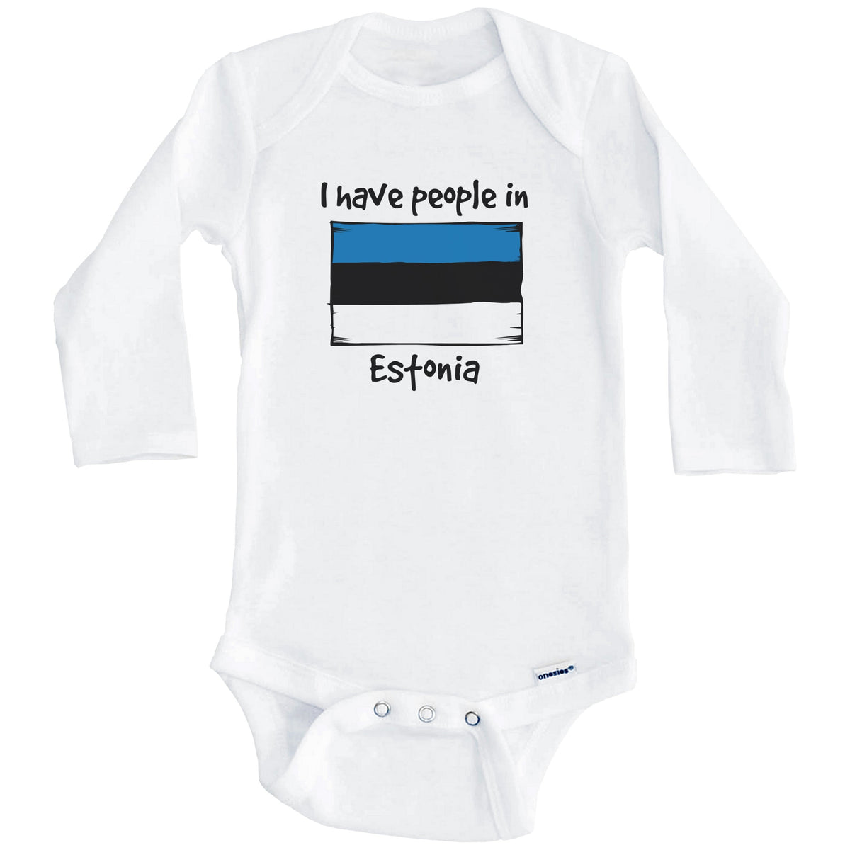 I Have People In Estonia Estonian Flag Baby Bodysuit (Long Sleeves)