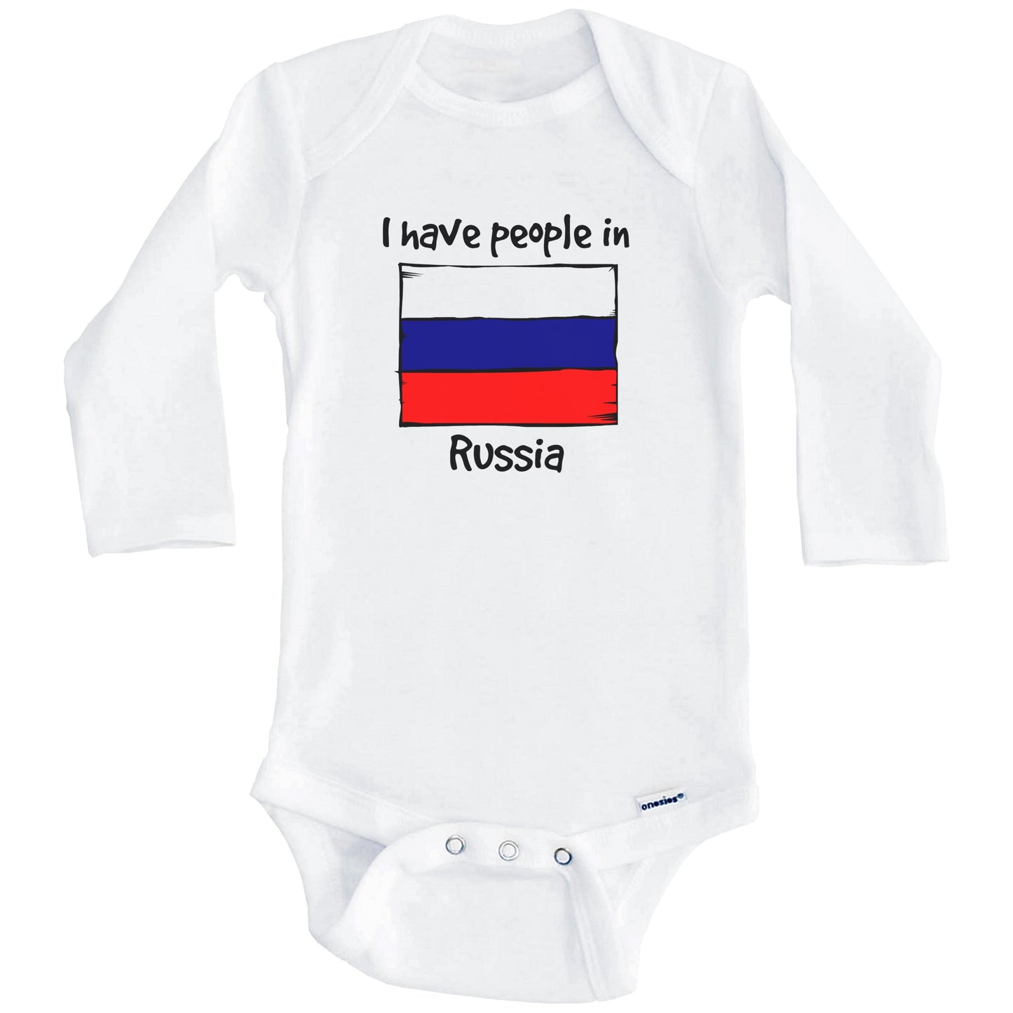 I Have People In Russia Russian Flag Baby Bodysuit (Long Sleeves)
